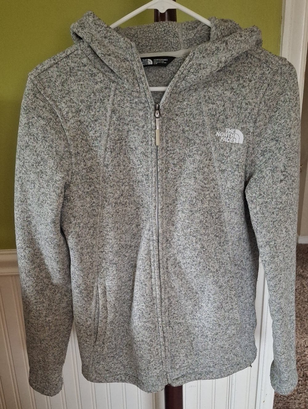 The North Face Women's Heather Gray Full-Zip Hoodie Jacket